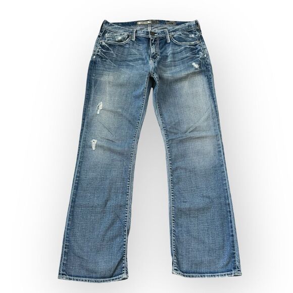 Men’s BKE Carter Straight Leg Distressed Jeans Size 33 R - Picture 1 of 6